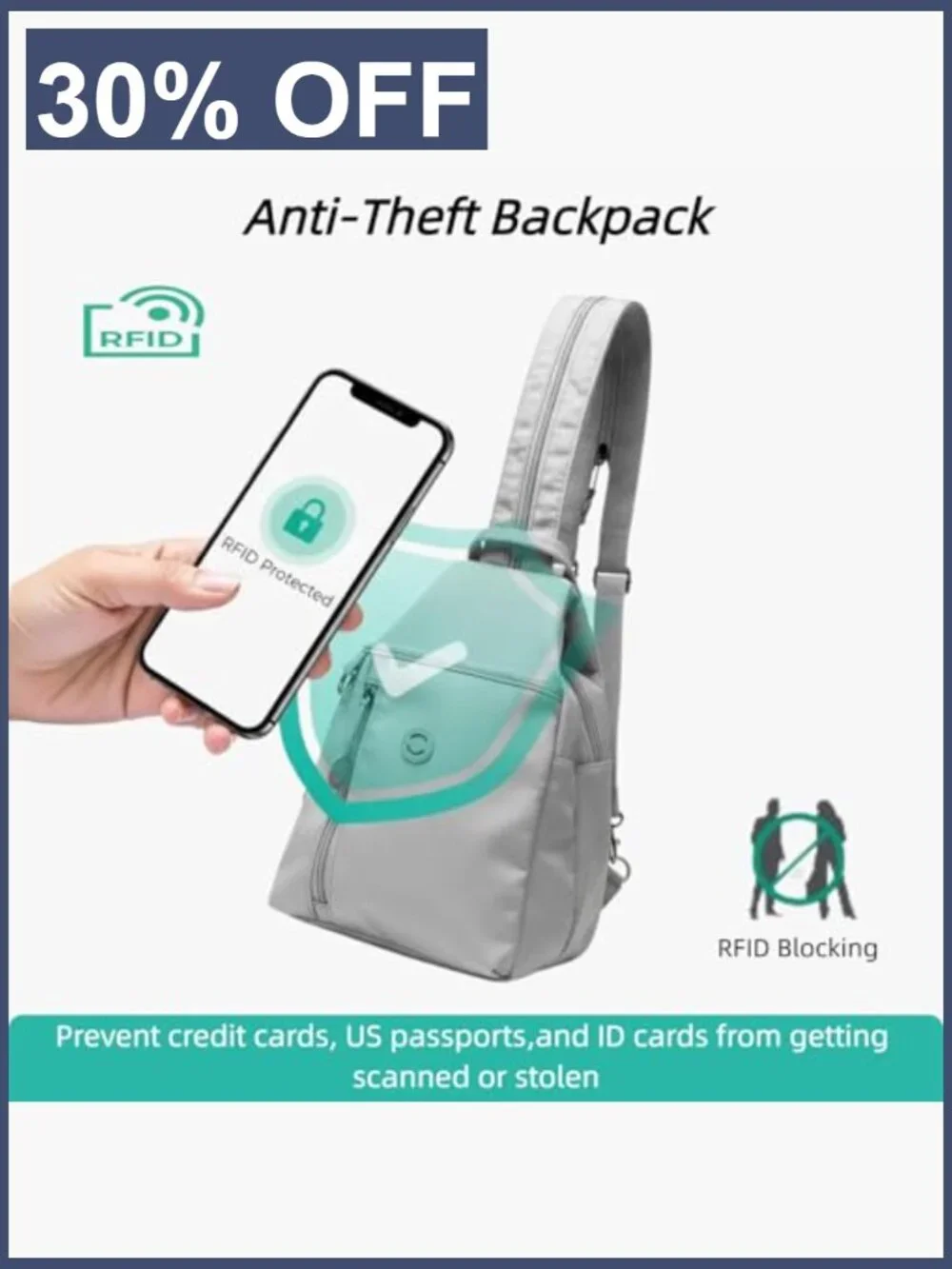 Oxford Anti-Theft Backpack for Women 3-in-1 Convertible Travel Purse